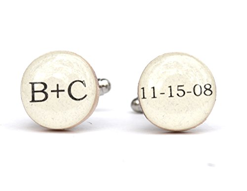 Personalized anniversary wooden cufflinks. Wood wedding cufflinks by Starlight Woods