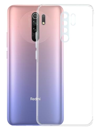 Image of COVERBLACK Soft Rubber Silicon Clear Back Cover Compatible Model for MI Redmi 9 Prime - Transparent