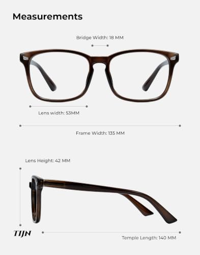 Image of TIJN Blue Light Blocking Glasses for Women Men Square Frame Nerd Eyeglasses Anti Blue Ray Computer Screen Glasses
