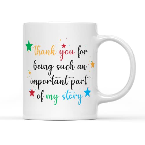 Tazza con scritta "Thank You for Being such an important part of my story" (lingua italiana non garantita), con scritta in lingua inglese "Teacher Leaving School" (lingua italiana non garantita)