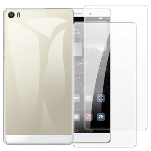 Shantime Case with 2 Pack Screen Protector Combo Compatible with Huawei P8 Max, Shockproof Cover and Tempered Glass Set for Full Body Safety(Clear)