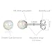 GEMSME 925 Sterling Silver Fire Opal Ball Stud Earrings 6mm White Gold Jewelry