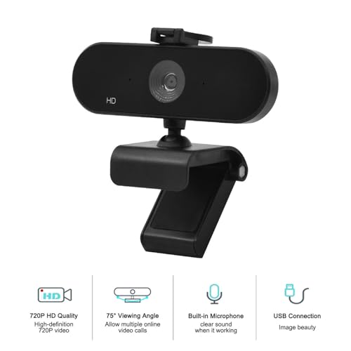 Webcam 2K USB grand angle - Caméra ordinateur rotative avec microphone - 5