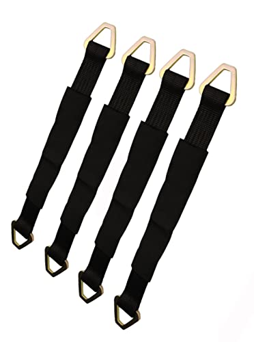 Heavy Duty Off-Road Axle Straps w/D Ring - Car Auto Hauler Tow Truck 4x4 Tie Down ATV UTV (Black, 36 Inch)