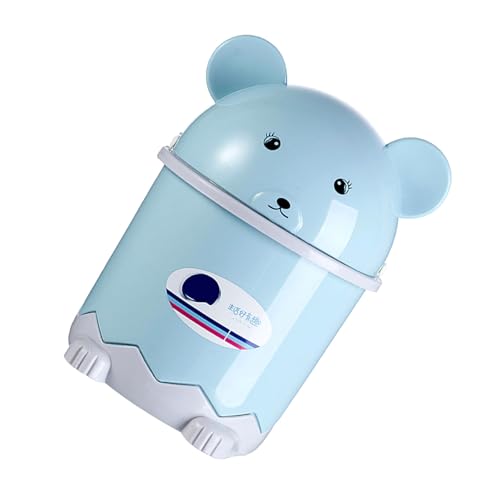 Caneca de basura pequeña con tapa Unomor azul rectangular miniatura 1