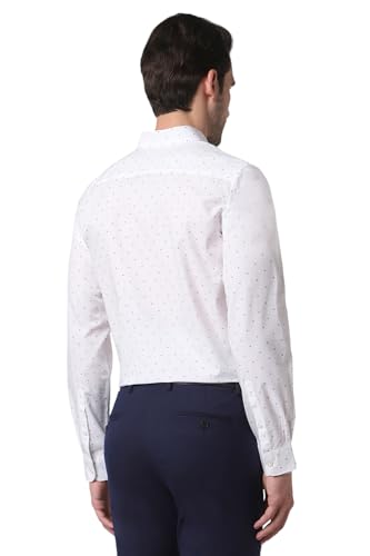 Peter England Men's Cotton Slim Fit Ditsy Printed Full Sleeve Shirt