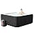 Inflatable Hot Tub, 4-6 Person Large Square Blow up Portable Hot Tub, Leak-Proof PVC Outdoor Spa with 130 Air Jets, Insulated Cover and Heater Pump
