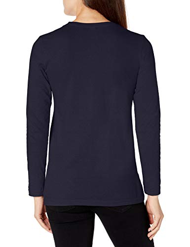 American Apparel Women's Fine Jersey Classic Crewneck Long Sleeve T-Shirt, Navy, Small