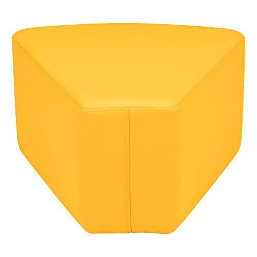 Image of Sprogs 12 inch H Structured Wedge Stool -Flexible Modular Collaborative Soft Seating for Office, Home, Lounge and School Classrooms with Durable Frame -Yellow