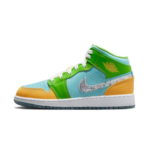 Nike Air Jordan 1 Mid SE Big Kids' Shoes Grade School DX4368-400 (GLAC), Size 6.5