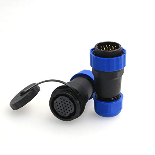 DRRI HE29 2~26pin 28mm Panel Mount waterproof Circular Aviation Connector IP68 Industrial Threaded Plastic connector Male plug female socket (26 pin)