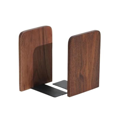 Sujetalibros resistente y antideslizante para estanterías de madera 2