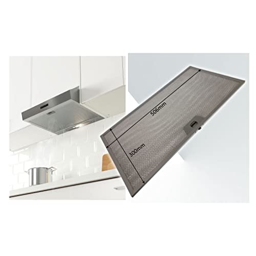 Ufixt Universal Cooker Hood Metal Grease Filter 506mm x 300mm compatible with Most Brands - Aluminium Mesh Extractor Vent Replacement