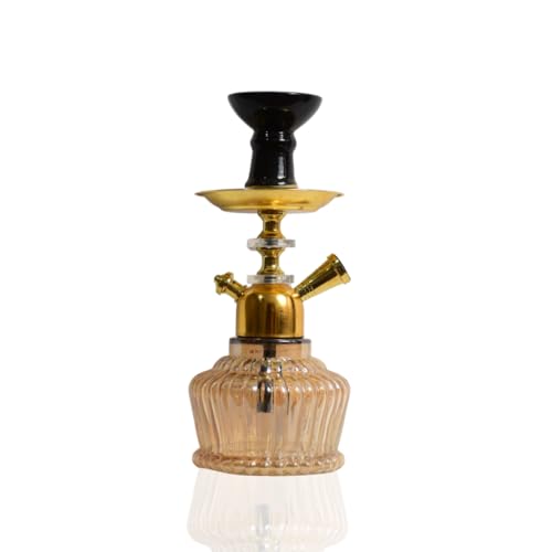 Image of Premium Glass hookah set + accessories only (0% Tobacco & Nicotine), 40 cm Height (Gold Cutie 12 Inch)