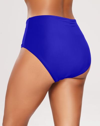 Image of Tempt Me Womens High Cut High Waisted Bikini Bottoms Tummy Control Bathing Suit Bottoms Swim Bottom Swimsuit Bottom