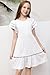 blibean Tween Girl Short Sleeve Dress Youth Kid Summer Beach Modest Dresses Solid 2024 Boho Outfit Casual Fashion Bohemian Clothes Knee Lenth Clothing Size 8-9 Year Old White