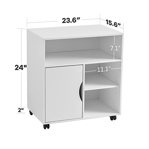 Woodworth File Cabinet Printer Stand Mobile Lateral Cabinet With Wheels With 3 Open Shelves,Functional Storage Cabinet For Home Office #TOP6