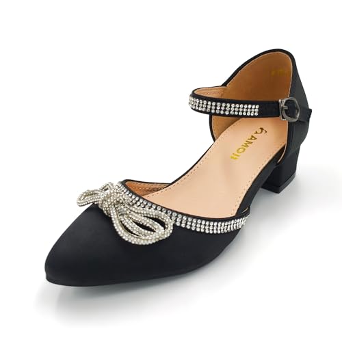 Image of Amoji Girls High Heels Kid Ankle Strap Dress Shoes Wedding Party for Little Kid Big Kid 412