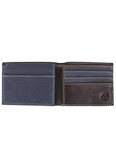 Timberland Men's Baseline Leather Canvas Wallet with Attached Flip Pocket2