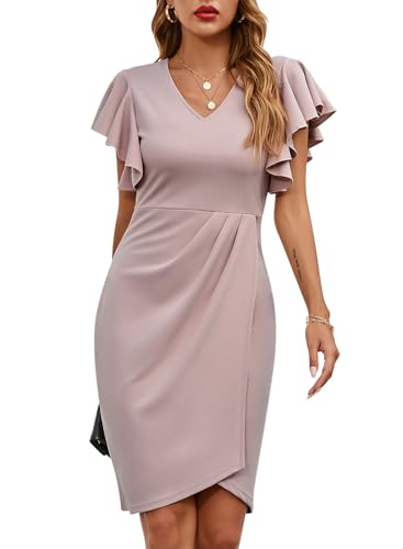 IHOT Ruffle Sleeve V Neck Dress