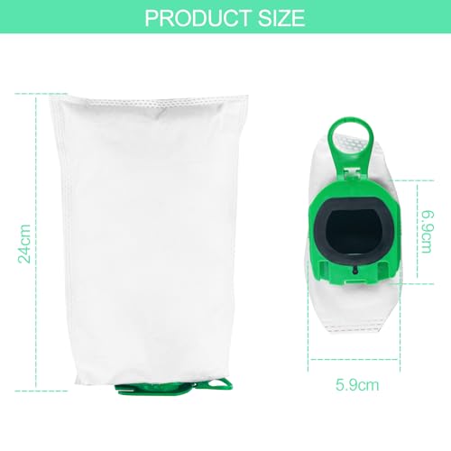 Fervalyna 12 Stück Staubsaugerbeutel Kompatibel mit Vorwerk Kobold VB100 FP100, Staubsauger Beutel, Beutel Filtertüten, Ersatz Staubbeutel Zubehör für Vorwerk Kobold Akku-Staubsauger