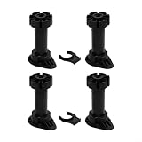 4 piedini regolabili per mobili, altezza 80 mm, 100 mm, 120 mm, in plastica ABS, per divani, tavoli, armadi, scaffali, colore nero (10 cm)