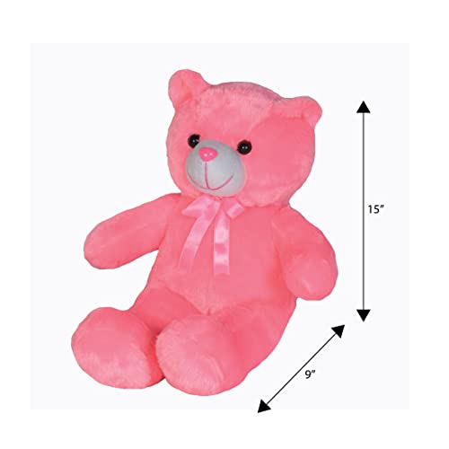 Image of Ultra 10 inch Small Teddy Bear Fully Stuffed Soft Premium Plush for Kids in Pink | Snuggling and Playtime | Animal Toy | Birthday Gift | Anniversary | Christmas | Diwali | Home Decor