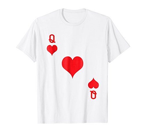 Queen Of Hearts T-Shirt Playing Card Tee | Halloween Costume T-Shirt