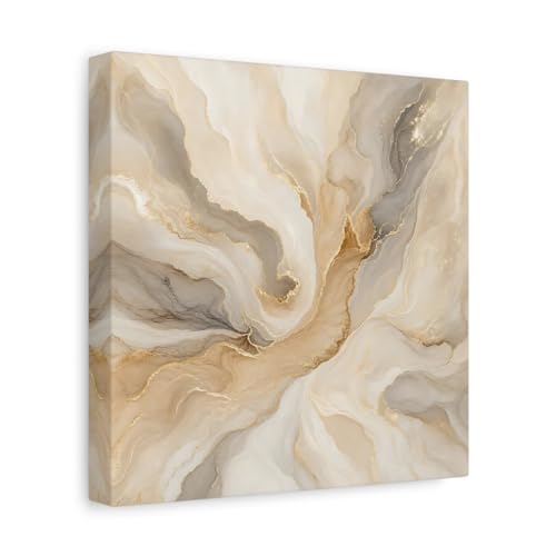 Tableau fluid art or et beige pour habiller un petit espace mural vide