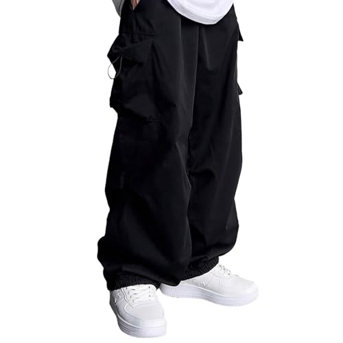 Boys Kids Loose Lounge Cargo Pants with Pockets Youth Casual Baggy Cargo Pants 13-16 Years