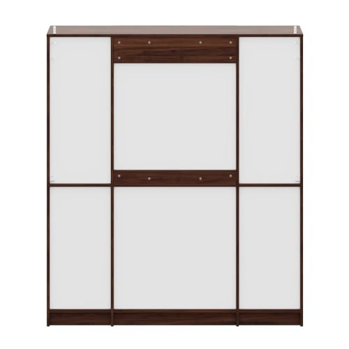 Image of Wakefit Wardrobe | 1 Year Warranty | Engineered Wood Almirah, Cupboard for Clothes Storage | 4 Door, 1 Hanging Space | Irena - Frosty White & Columbia Walnut