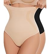 YADIFEN Tummy Control Thong Shapewear for Women High Waist Body Shaper Briefs Seamless Thong Shap...