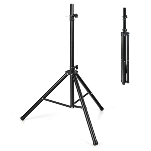 Design elegante: il design accattivante e senza tempo del supporto per altoparlanti in nero classico con finitura liscia conferisce un aspetto elegante. Un perno di sicurezza garantisce una presa salda, mentre i piedini antiscivolo garantiscono un posizionamento sicuro e stabile del supporto.