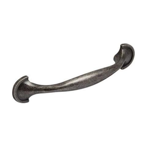 Free P&P-1 X Kitchen Cabinet Pewter Bow Door Handle 96mm Hole Centres Cover