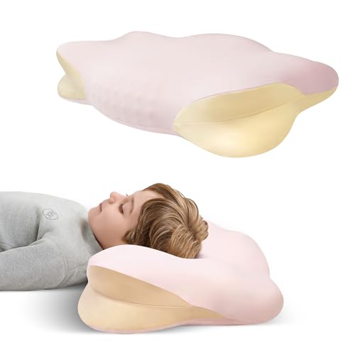 Image of Memory Foam Toddler Pillow, Breathable Cooling Removable Pillowcase, Kids Pillow for Sleeping, Ergonomic Contour Neck Pillow for Back & Side & Stomach Sleeping 12x22 in (Pink)