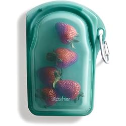 1 of Stasher Premium Reusable Silicone Food Storage, Go Bag, Waterfall, 18 oz | Food-Safe Silicone, BPA-Free, Leak-Free, Eco-Friendly, Freezer, Microwave, Dishwasher, Oven Safe, Meal Prep, Lunch, Food-Safe