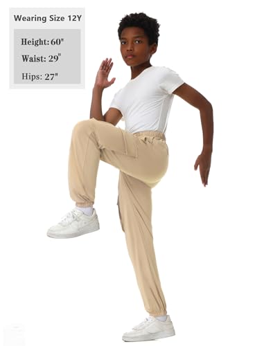 EXARUS 3 Pack Boys Cargo Joggers Lightweight Drawstring Quick Dry Athletic Hiking 6-14Y 6