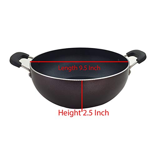 SHRIYA Wok antiadherente con tapa de vidrio 2.2 L miniatura 3
