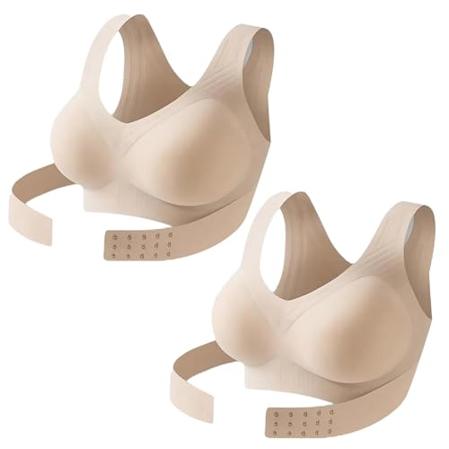 Sujetador postural para mujer, cierre frontal, sin costuras, transpirable, moldeador, ajustable, correctivo, espalda, 2pcs-a, M / H
