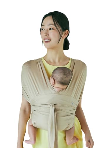 Image of Konny Baby Carrier Flex AirMesh Premium Material - Adjustable Summer, Easy to Wear, Baby Wrap Carrier, Perfect for Newborn Babies Essentials up to 44 lbs, (XS-XL) - Honey Beige