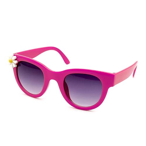 XINBO LOOK Kids fashionable Pink Sunglasses With Floral Decoration, for Kids Age 3-10, Toddler Sunglasses Girls UV Protection