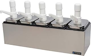 UPC 759376118801 product image for San Jamar P9715 Stainless Steel Condiment Pump Service Center with 5 Wells Black | upcitemdb.com