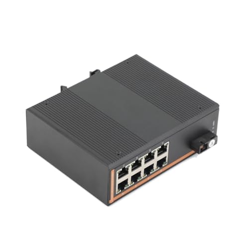 Gigabit Industrial Grade Media Converter Single Mode 1/2 Fiber to 1/2/4/8 RJ45 UPC/SC A/B/A+B Port 20KM(1 SC to 8 RJ45)