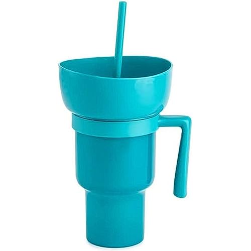 tinysiry Snack and Drink Cup Gobelet 2 en 1 avec Bol à collation, gobelet Anti-Fuite réutilisable pour Pop-Corn de Boisson de cinéma pour Voyage, Maison,...