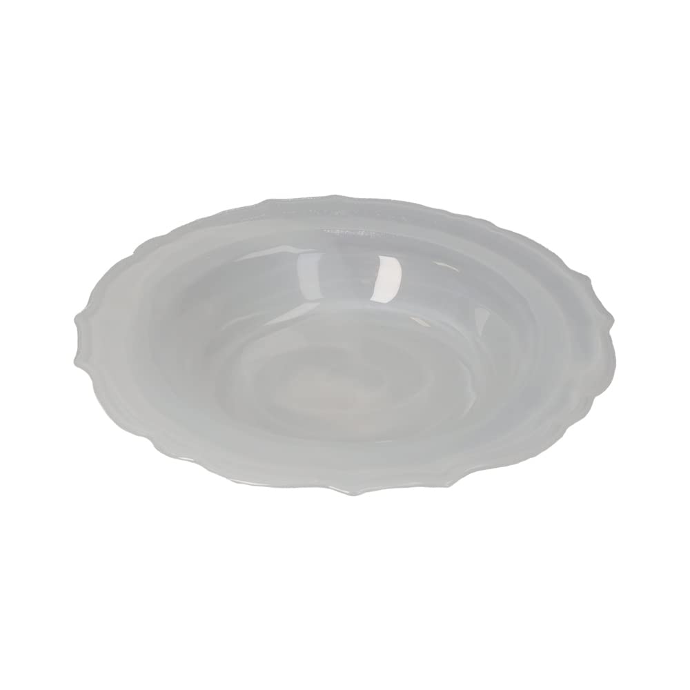 KEYHOMESTORE - Lot de 4 assiettes en verre couleur blanche albastro, diamètre 27 cm, idéales comme assiettes de service pour la table.