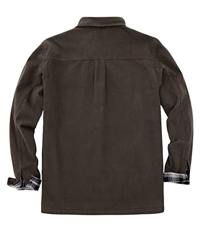 Image of ZENTHACE Men's Full Flannel Lined Shirt Jacket, Heavy Washed Rugged Cotton