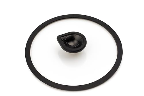 Luchetti coperchio in vetro temperato con pomello in alluminio e bordo in silicone (32cm)