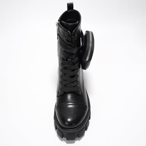 Cape Robbin Women's Combat Boots - Ankle Booties with Side Zipper, Pouch, Chunky Platform & Lace-Up Design (Monalisa)3