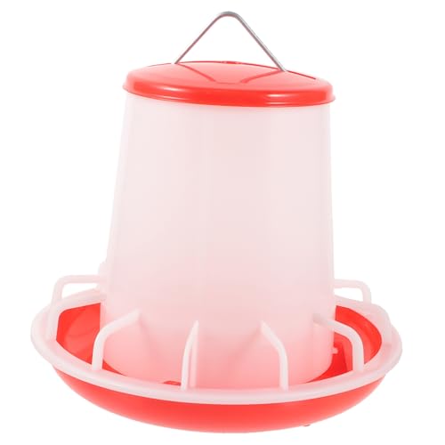 Abaodam Hanging Poultry Feeder Feeding Bucket with Cover Easy to Install and Clean Automatic Food Container for Chickens Quails and Pigeons and Convenient for Poultry Feeding