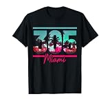 Miami 305 Area Code Florida Vintage Palm Trees Pride Retro T-Shirt